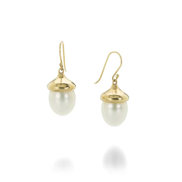 Annette Ferdinandsen Earrings White Pearl Acorn Earrings