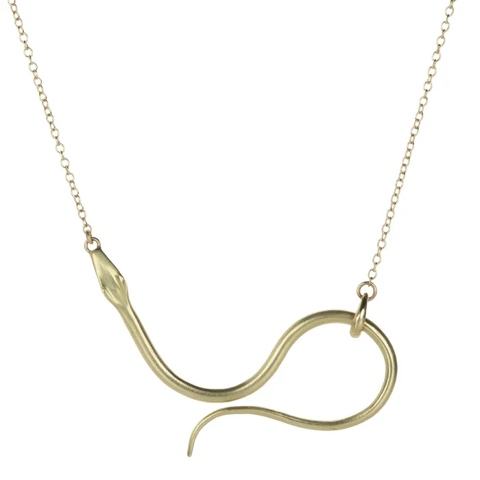 Annette Ferdinandsen Necklaces 14k Serpent Lariat Pendant Necklace