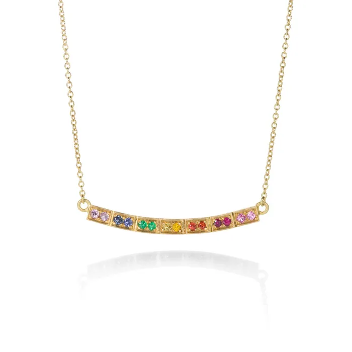 Annie Fensterstock Necklaces Rainbow Bar Necklace