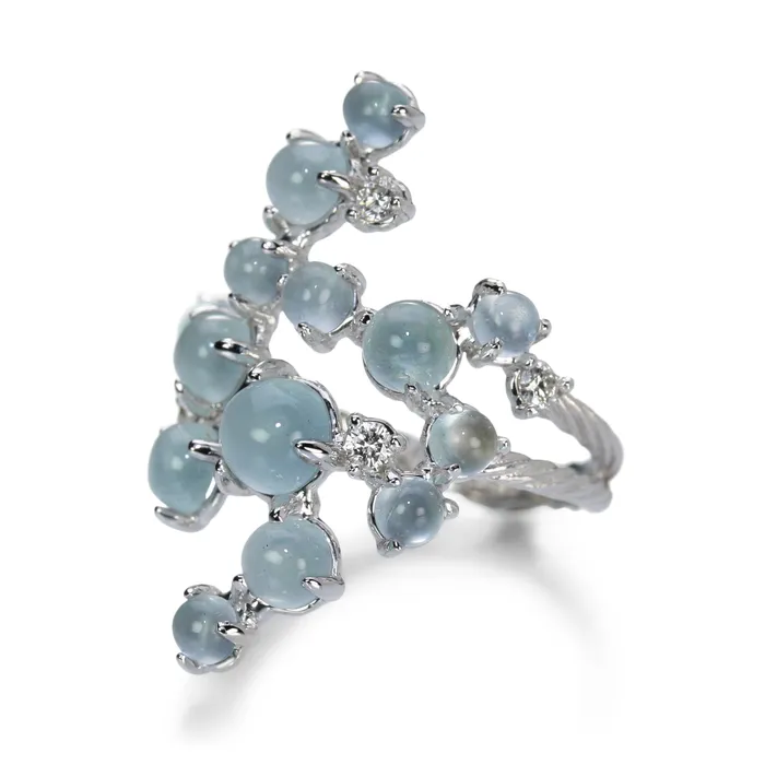 Aquamarine Bubble Ring Paul Morelli Rings