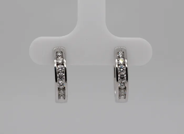 ARYAS COLLECTION INC 14KW .50 CTTW DIAMOND HOOP EARRINGS Earrings