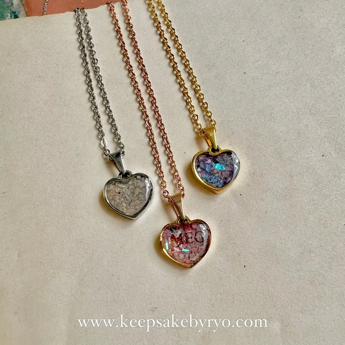 ASHES 12MM HEART PENDANT NECKLACE | More Customization Options Necklaces