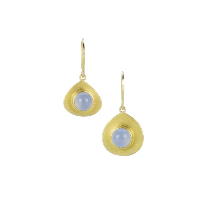 Asymmetrical Blue Chalcedony Petal Earrings Mallary Marks Earrings