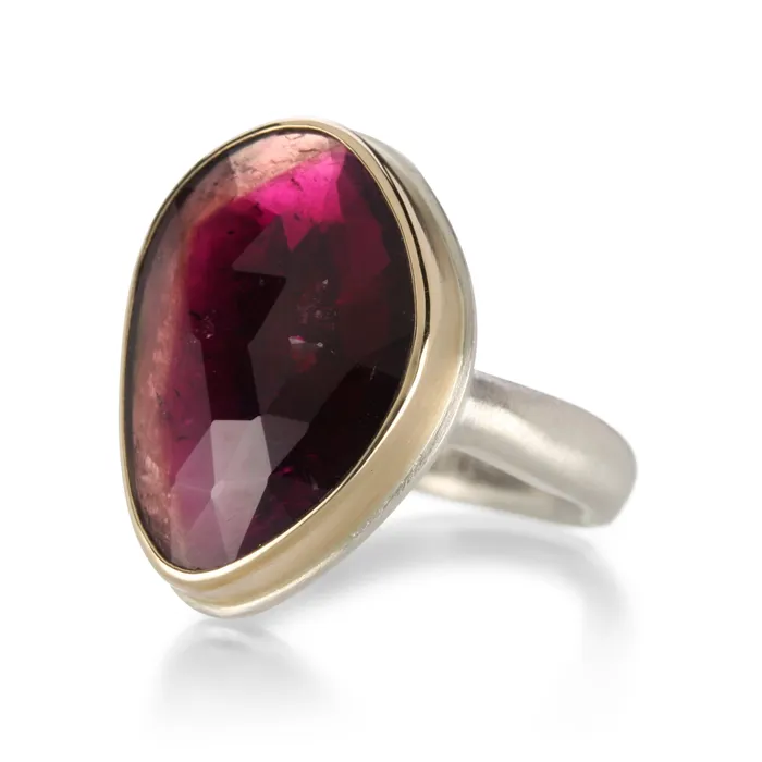 Asymmetrical Pink Tourmaline Ring Jamie Joseph Rings