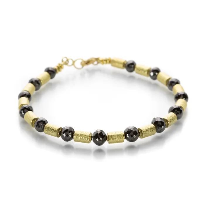 Barbara Heinrich Bracelets Black Diamond Barrel Bead Bracelet