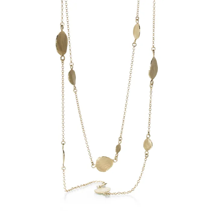 Barbara Heinrich Gold Link Chain with Petal Spacers Necklaces