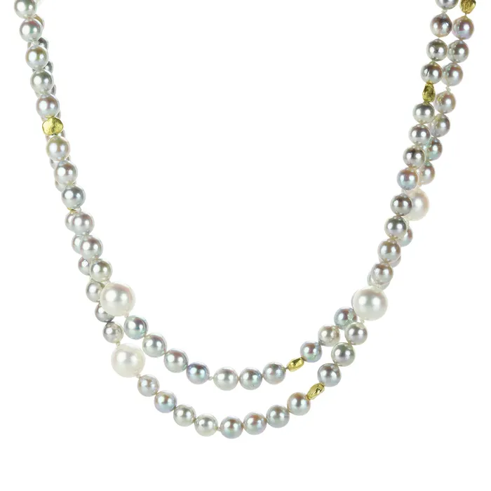 Barbara Heinrich Necklaces Gray Akoya and South Sea Pearl Necklace