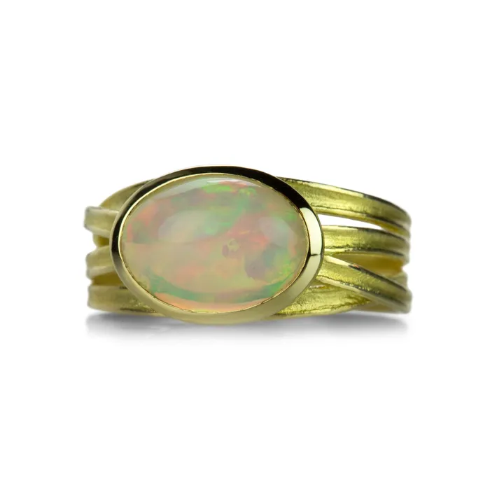 Barbara Heinrich Rings Australian Andamooka Opal Cabochon Ring