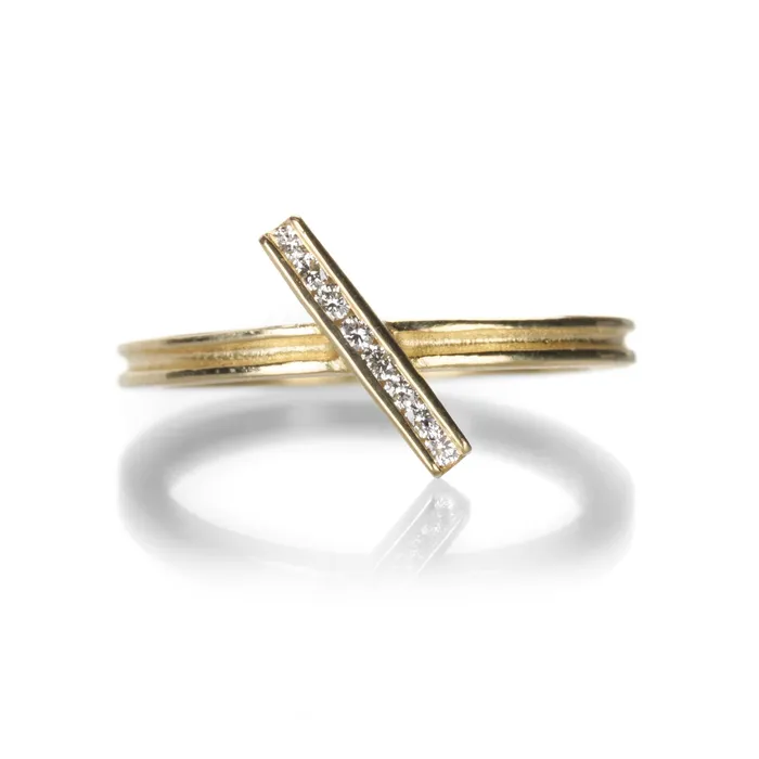 Barbara Heinrich Rings Diamond Diagonal Bar Stacking Ring