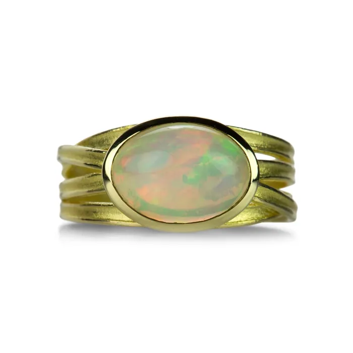 Barbara Heinrich Rings Oval Australian Andamooka Opal Ring