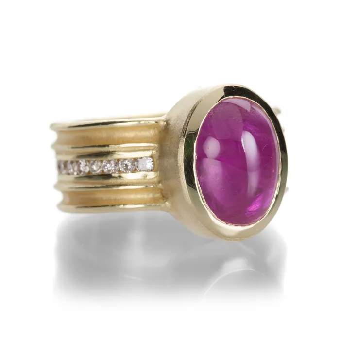 Barbara Heinrich Rings Ruby Double Grooved Ring