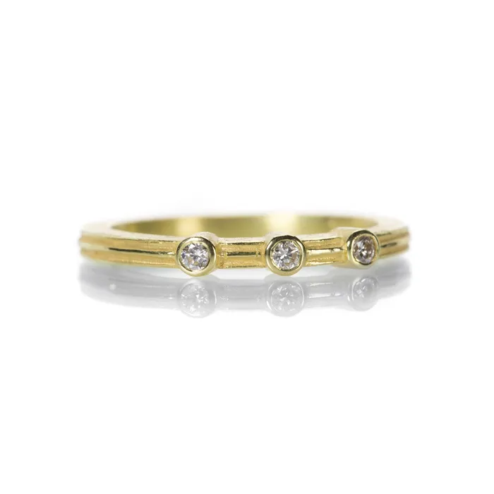 Barbara Heinrich Rings Three Diamond Fluted Band