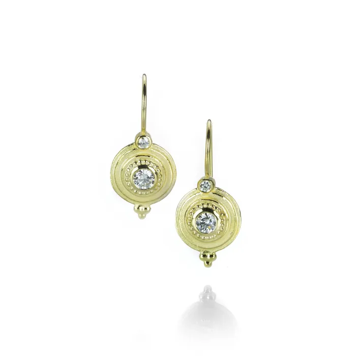 Barbara Heinrich Round Stepped Circle Diamond Earrings Earrings