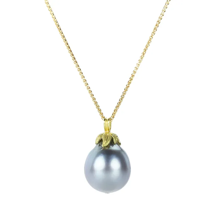 Barbara Heinrich Silver Gray South Sea Pearl Pendant Necklace Necklaces