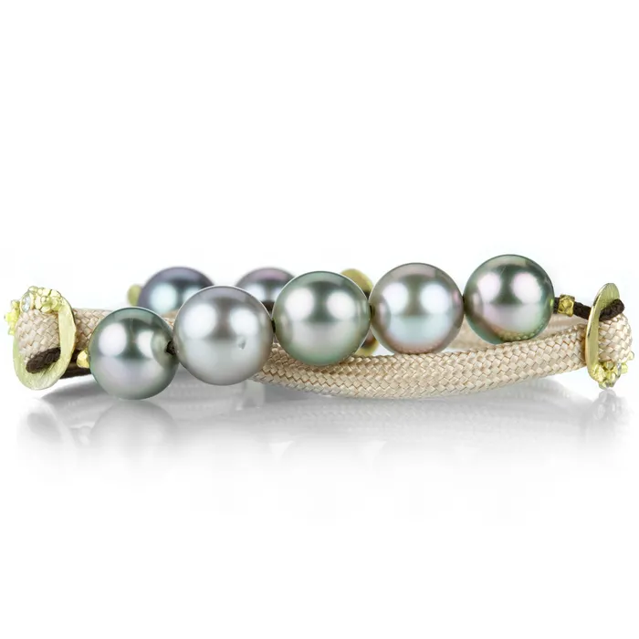 Beige Nylon Cord Tahitian Pearl Bracelet Lene Vibe Bracelets