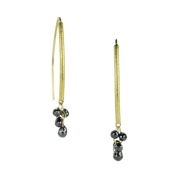 Black Diamond Briolette Navette Earrings Barbara Heinrich Earrings