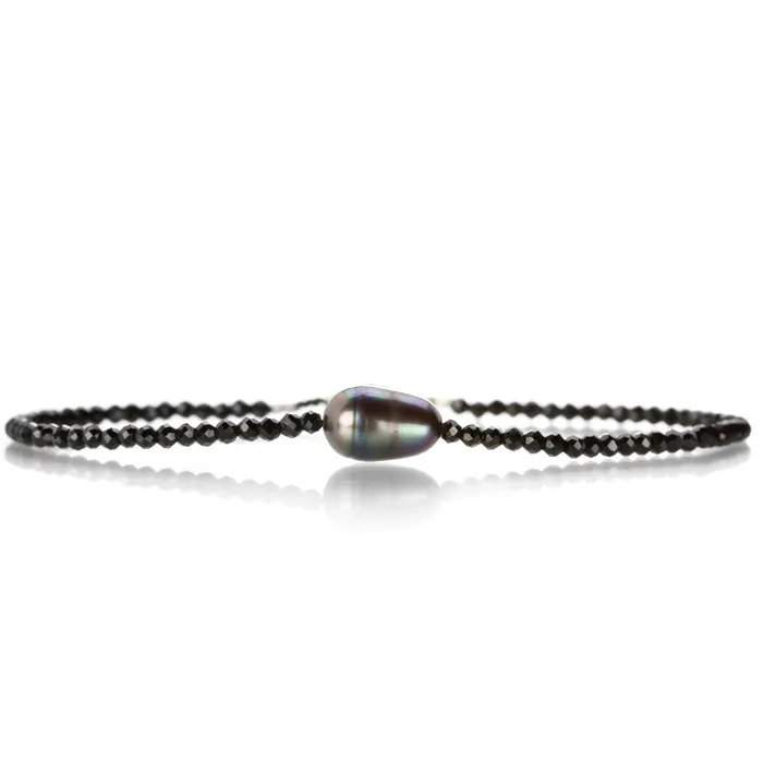 Black Spinel and Black Pearl Bracelet Margaret Solow Bracelets