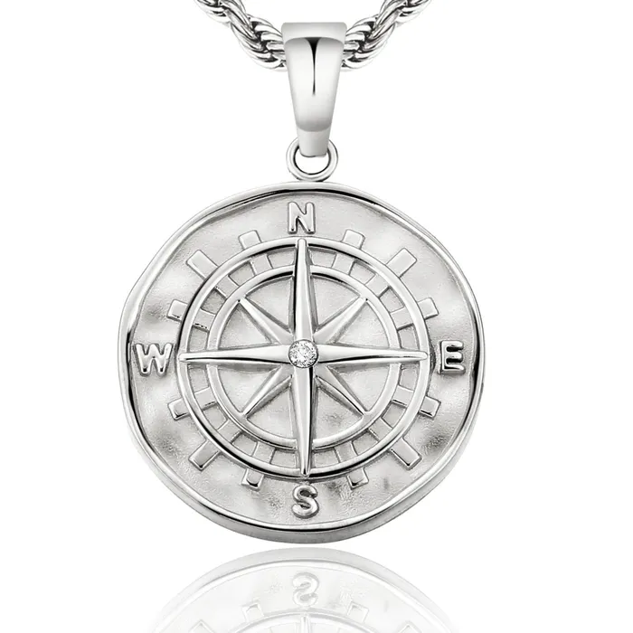 Bling Proud Necklaces | Compass Coin Pendant Necklace