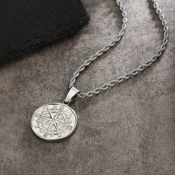 Bling Proud Necklaces | Compass Coin Pendant Necklace