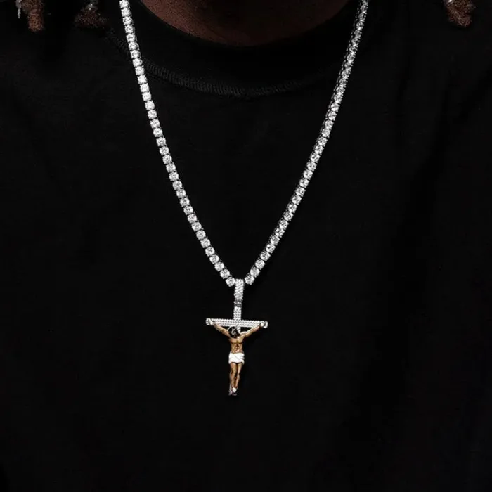 Bling Proud Necklaces | Custom Enamel Crucifix Pendant in 925 Sterling Silver