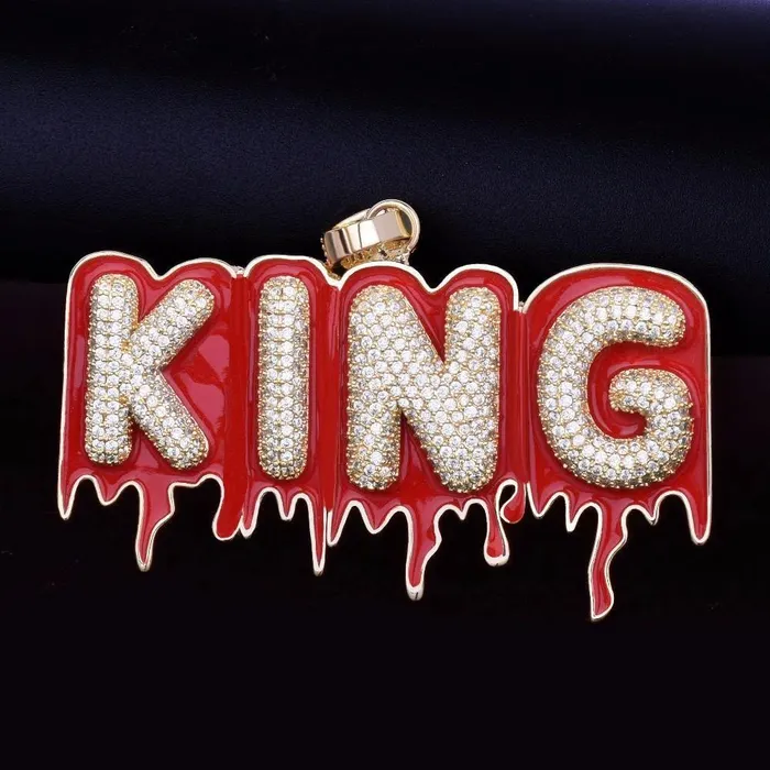 Bling Proud Necklaces | Custom Iced Out Magma Drip Letter Pendant