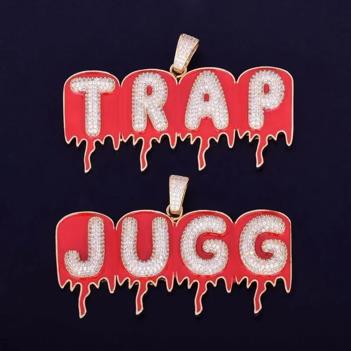 Bling Proud Necklaces | Custom Iced Out Magma Drip Letter Pendant