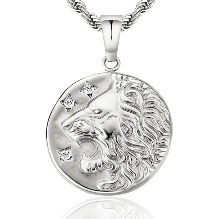 Bling Proud Necklaces | Lion Head Coin Pendant Necklace