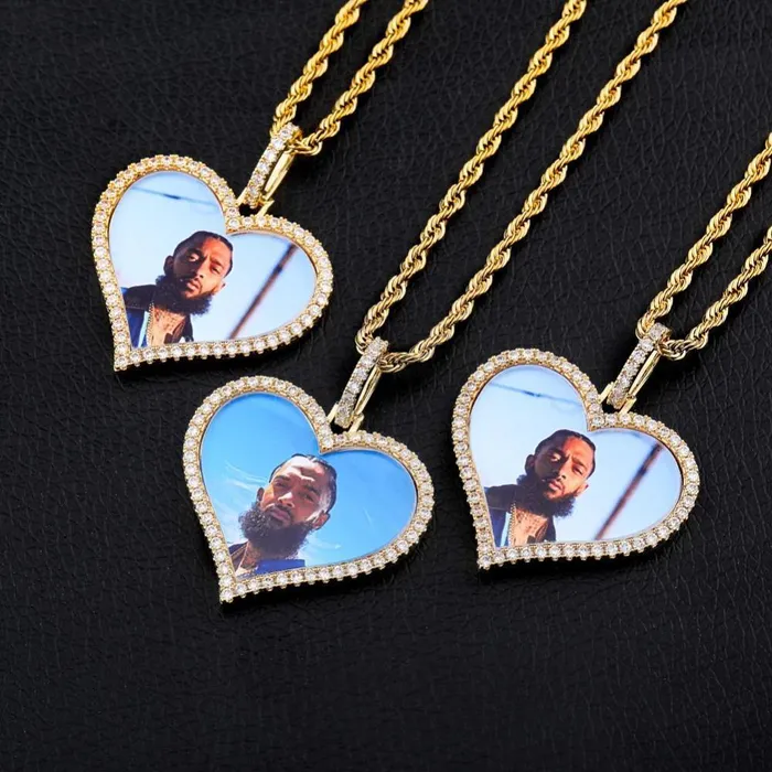 Bling Proud Necklaces THE LOVING HEART® - Custom Iced Out Photo Pendant