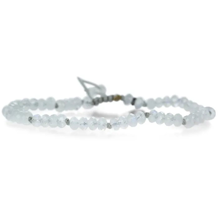 Bracelets 4mm Faceted Moonstone Bracelet - Joseph Brooks