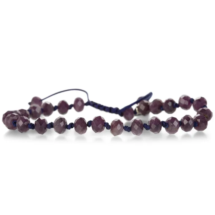 Bracelets 6mm Faceted Purple Sapphire Beaded Bracelet - Joseph Brooks