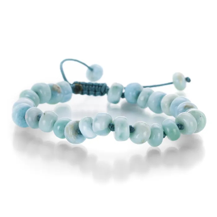 Bracelets 8mm Larimar Rondelle Bracelet - Joseph Brooks