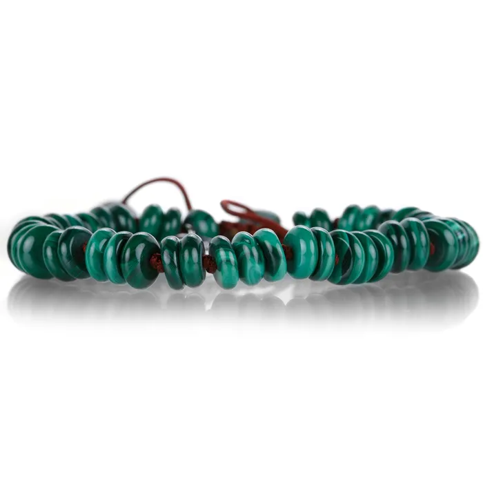 Bracelets 8mm Smooth Malachite Bead Macrame Bracelet - Joseph Brooks