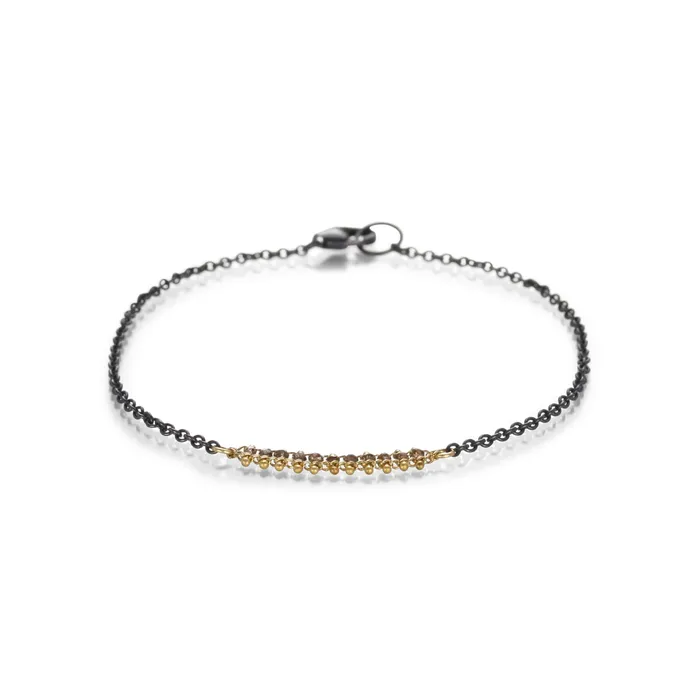 Bracelets Amali Woven Champagne Diamond Textile Row Bracelet