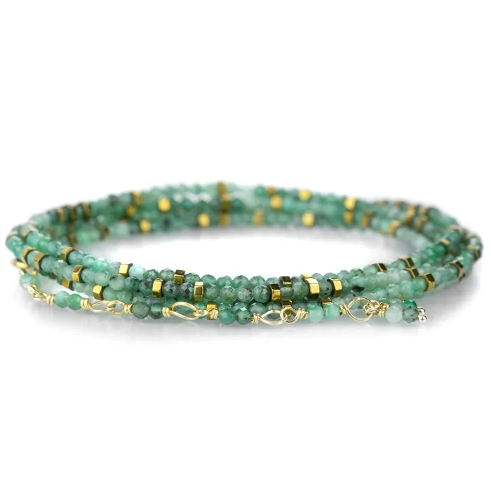 Bracelets Anne Sportun 34 - Sakota Emerald Confetti Wrap Bracelet