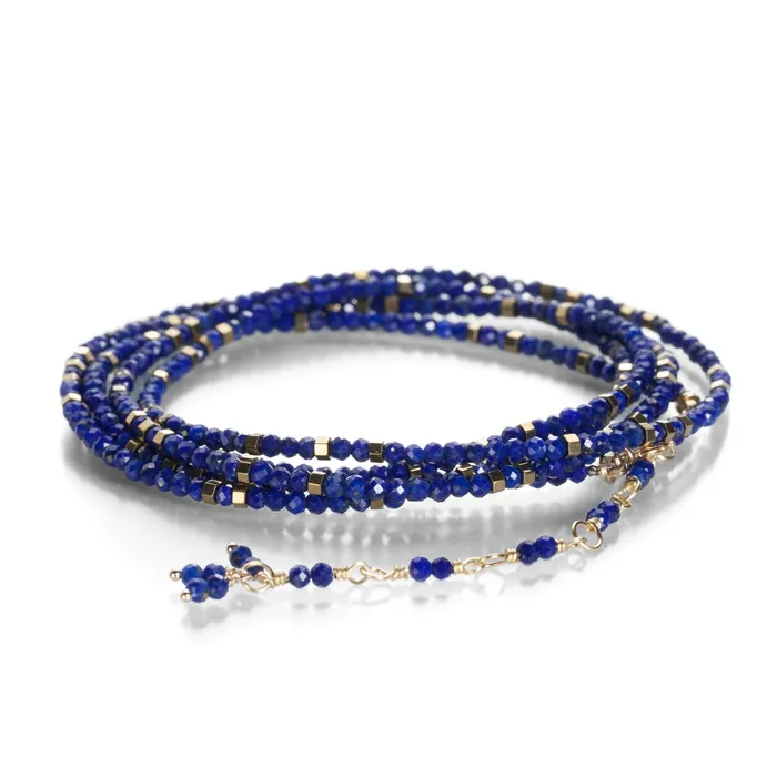 Bracelets Anne Sportun Lapis Pyrite Wrap Bracelet