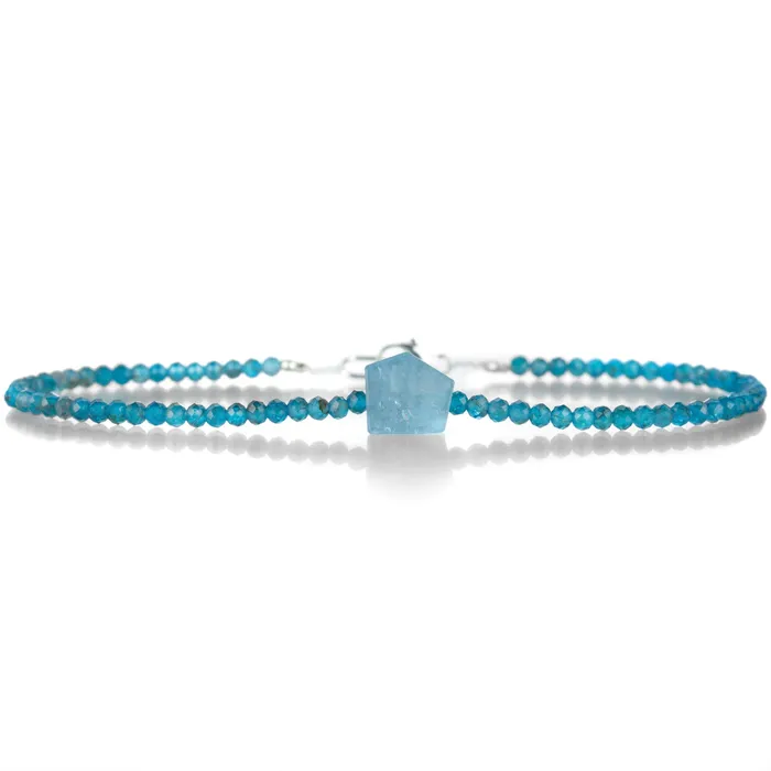 Bracelets Apatite and Rough Aquamarine Bracelet - Margaret Solow