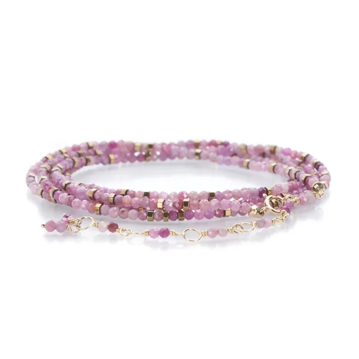 Bracelets Confetti Multi Pink Ruby Wrap Bracelet - 34 - Anne Sportun