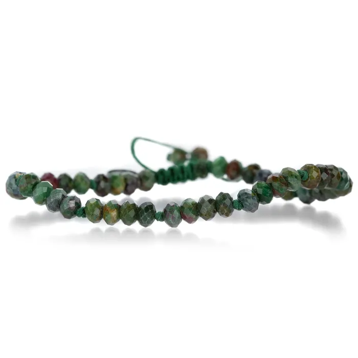 Bracelets Faceted 4mm Ruby Fuchsite Beaded Bracelet - Joseph Brooks