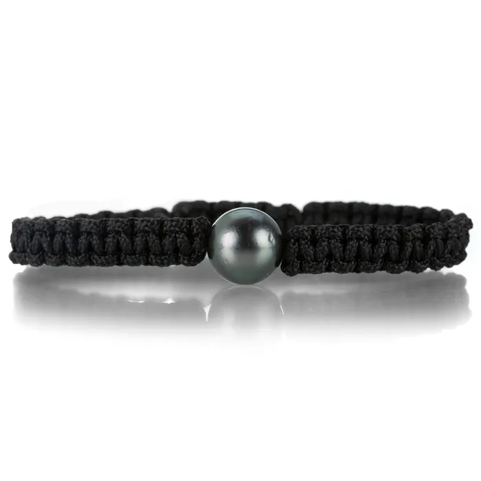 Bracelets Gellner Black Macrame Bracelet with 1 Tahitian Pearl