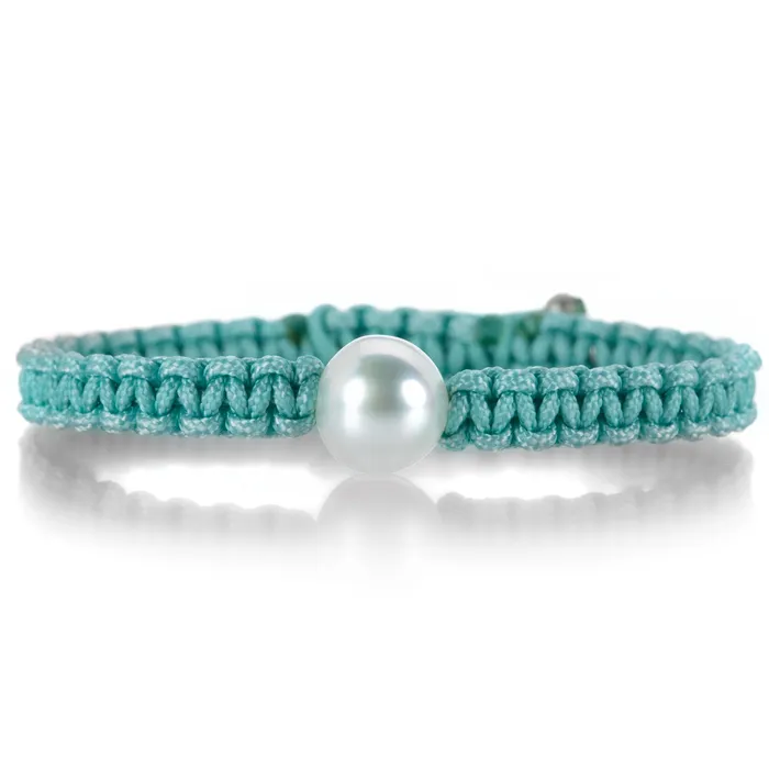 Bracelets Gellner Mint Green Macrame Bracelet with Tahitian Pearl