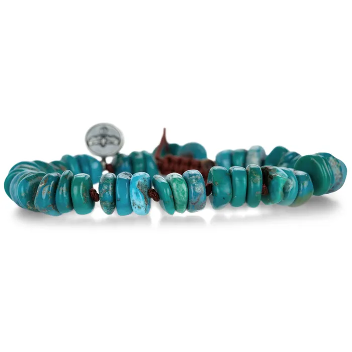 Bracelets Joseph Brooks 10mm Smooth Arizona Turquoise Rondelle Bracelet