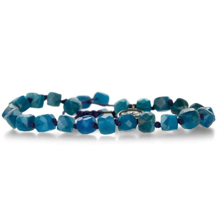 Bracelets Joseph Brooks 6mm Faceted Cube Apatite Bracelet