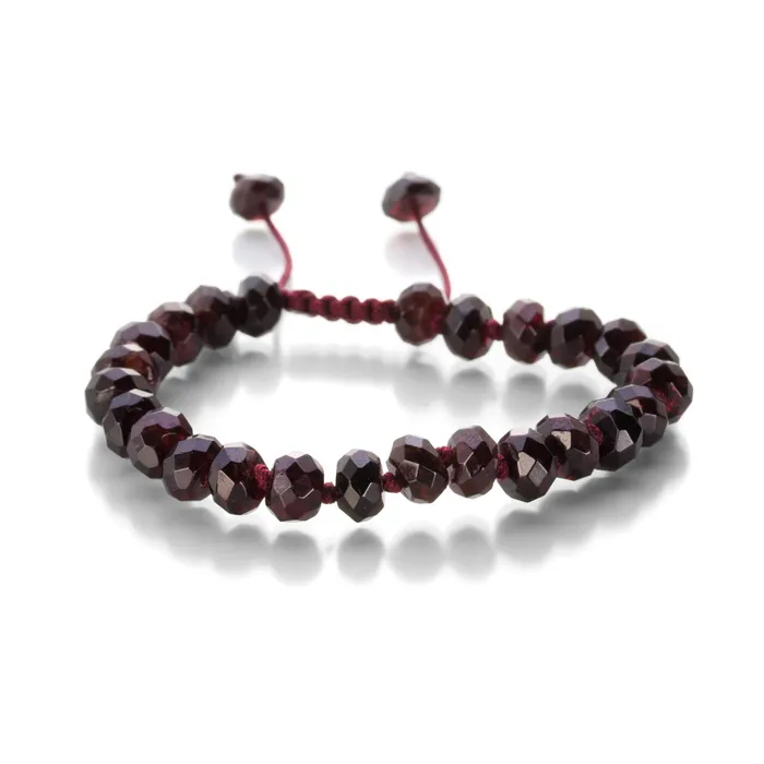 Bracelets Joseph Brooks 8mm Faceted Garnet Bead Bracelet