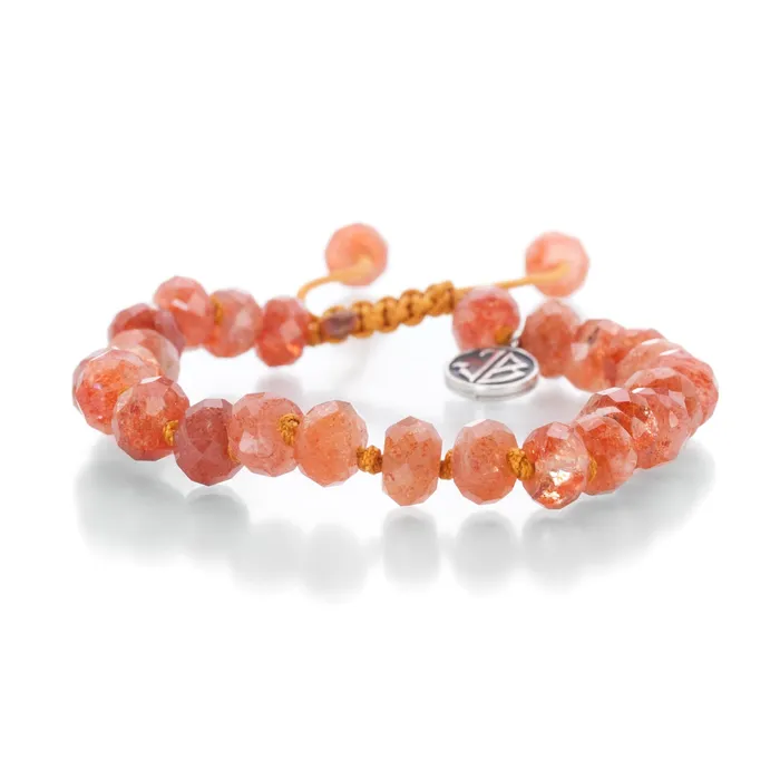 Bracelets Joseph Brooks 8mm Faceted Orange Sunstone Bracelet