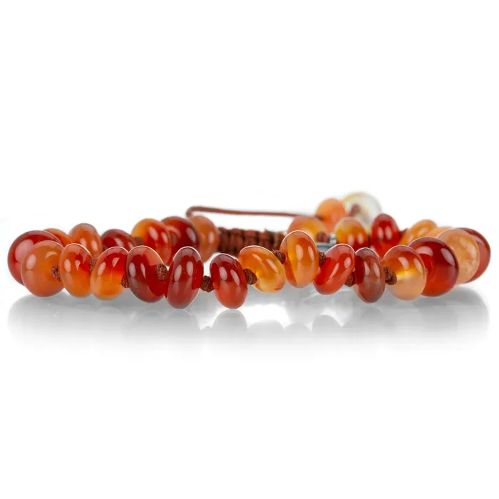 Bracelets Joseph Brooks 8mm Smooth Carnelian Agate Macrame Bracelet