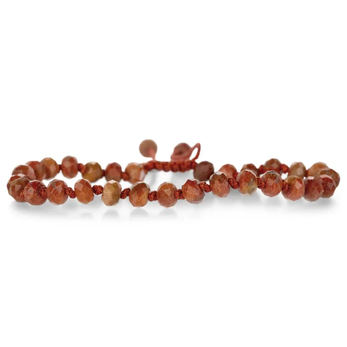 Bracelets Joseph Brooks Faceted 6mm Fire Jasper Rondelle Beaded Bracelet