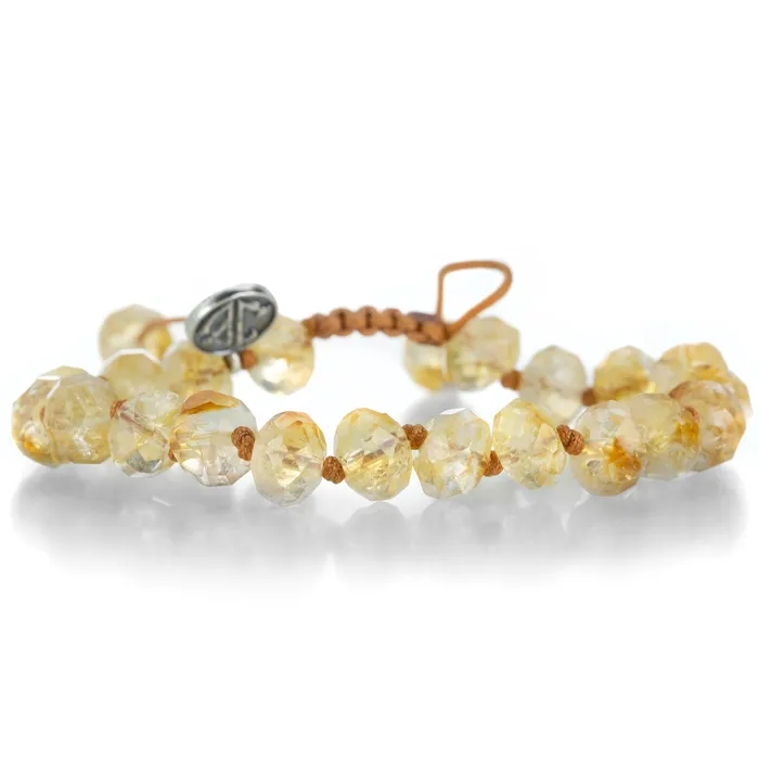 Bracelets Joseph Brooks Faceted 8mm Citrine Macrame Bracelet