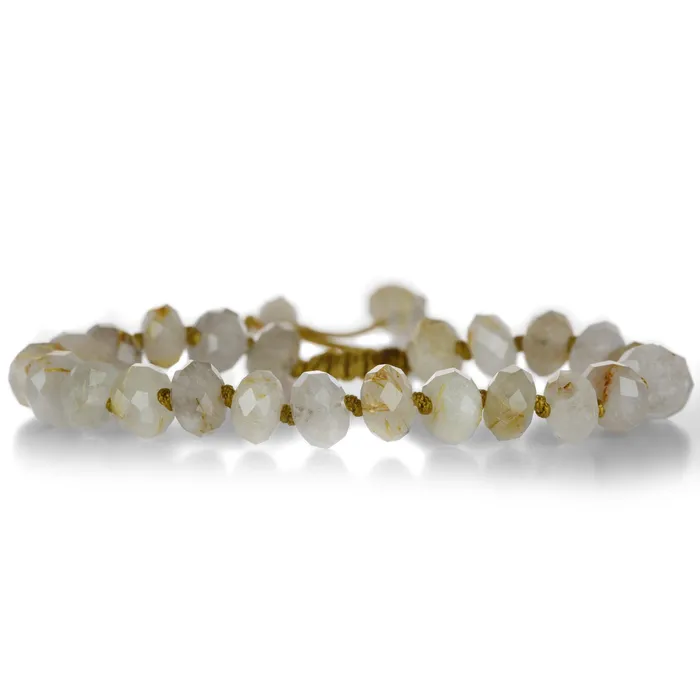 Bracelets Joseph Brooks Faceted 8mm Gold Rutile Quartz Bead Bracelet