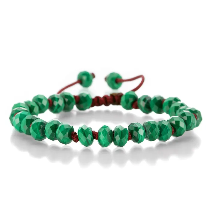 Bracelets Joseph Brooks Faceted Malachite Beaded Bracelet