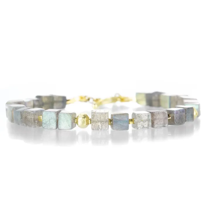 Bracelets Labradorite Cube Bead Bracelet - Barbara Heinrich